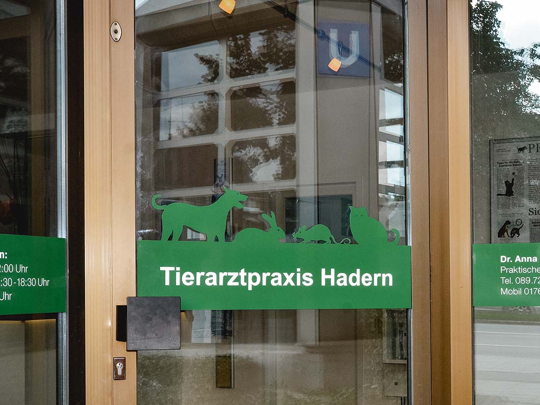 Eingang der Tierarztpraxis Hadern